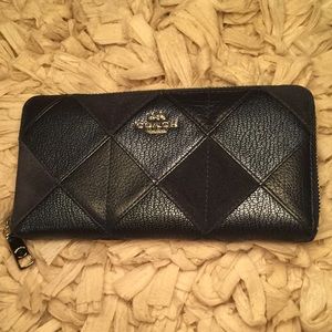 Authentic Coach Metallic Blue Wallet